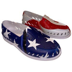 Womens Size 11 Sperry American Flag Pattern Water Shoes Patriotic USA America